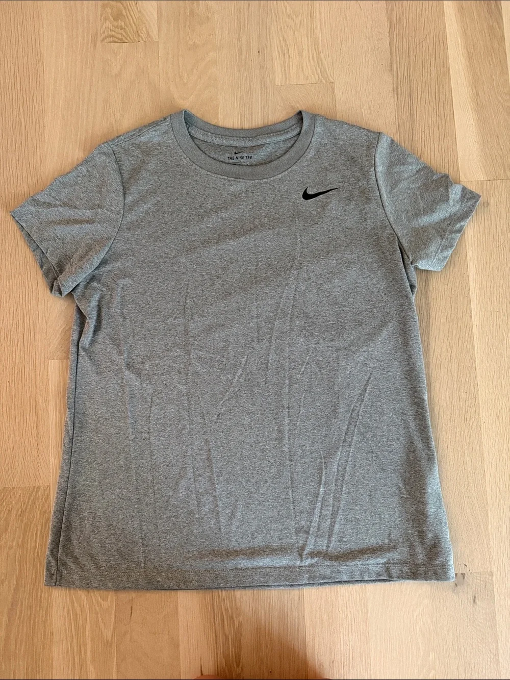 Nike Grey Heather Short Sleeve Tee with Black Swoosh Logo